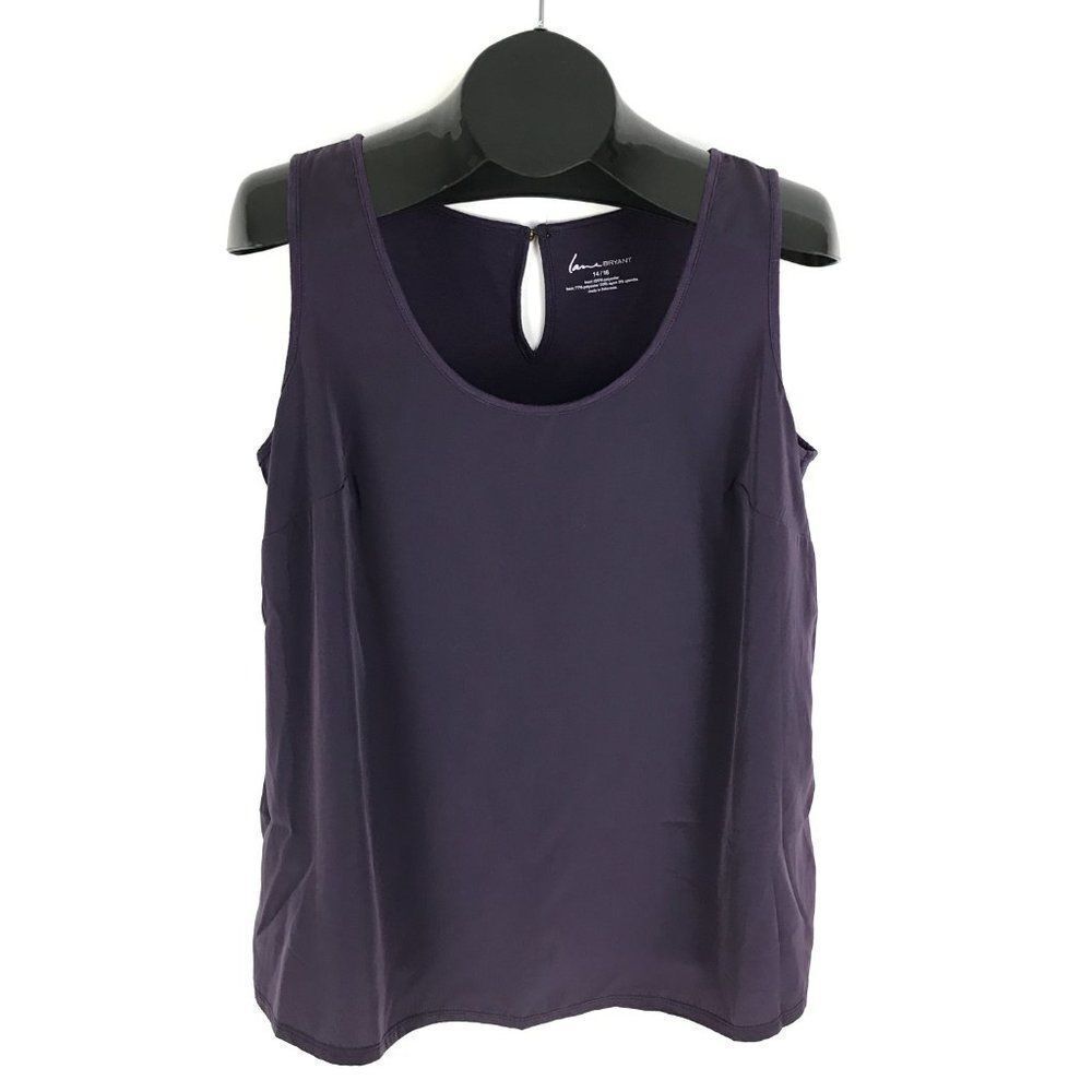 Lane Bryant Scoop Neck Tank Women's Plus Size 14/16 Purple Sleeveless Stretch